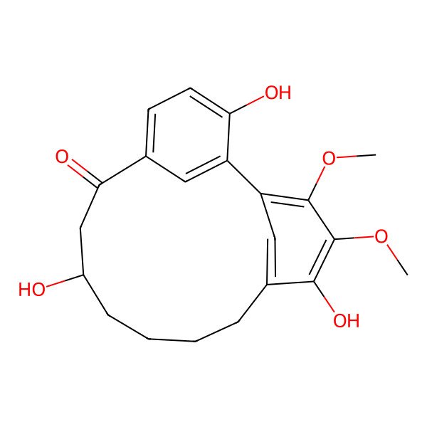 2D Structure of 3,9,15-Trihydroxy-16,17-dimethoxytricyclo[12.3.1.12,6]nonadeca-1(17),2,4,6(19),14(18),15-hexaen-7-one