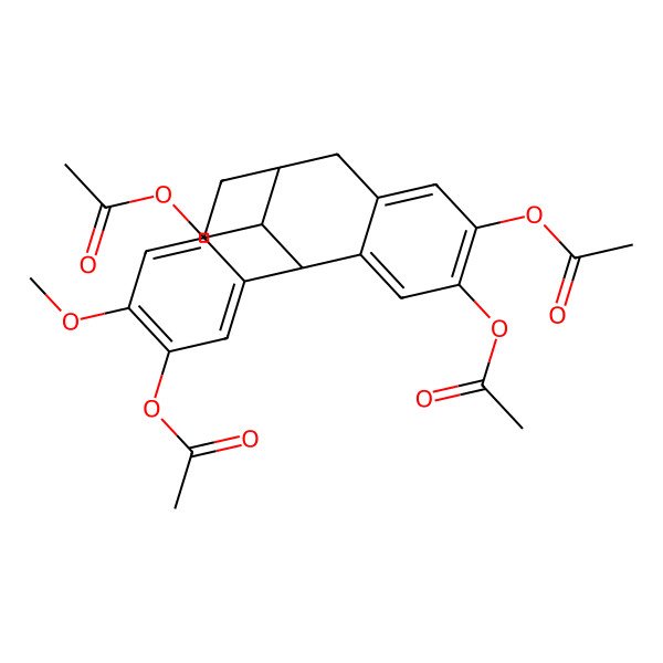 2D Structure of (4,5,14-Triacetyloxy-13-methoxy-17-tetracyclo[7.7.1.02,7.011,16]heptadeca-2,4,6,11,13,15-hexaenyl)methyl acetate