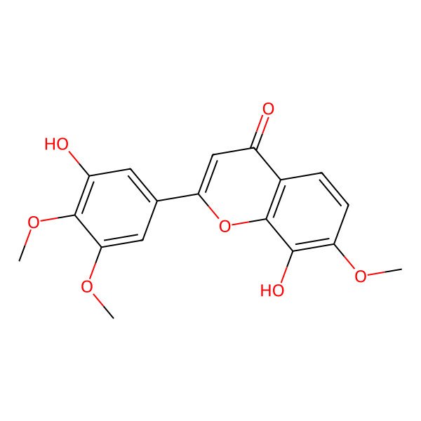 2D Structure of 8,3'-Dihydroxy-7,4',5'-trimethoxyflavone