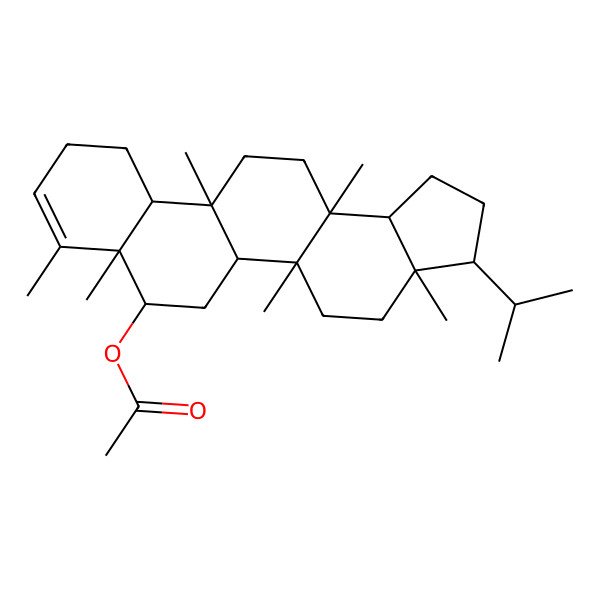 2D Structure of (3a,5a,7a,8,11b,13a-Hexamethyl-3-propan-2-yl-1,2,3,4,5,5b,6,7,10,11,11a,12,13,13b-tetradecahydrocyclopenta[a]chrysen-7-yl) acetate