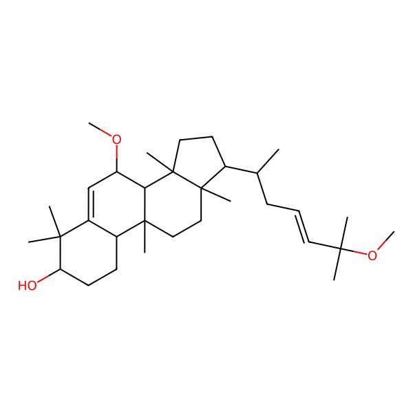 2D Structure of 7-methoxy-17-(6-methoxy-6-methylhept-4-en-2-yl)-4,4,9,13,14-pentamethyl-2,3,7,8,10,11,12,15,16,17-decahydro-1H-cyclopenta[a]phenanthren-3-ol