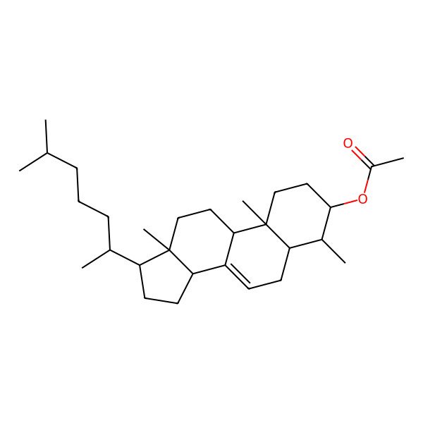 2D Structure of [4,10,13-trimethyl-17-(6-methylheptan-2-yl)-2,3,4,5,6,9,11,12,14,15,16,17-dodecahydro-1H-cyclopenta[a]phenanthren-3-yl] acetate