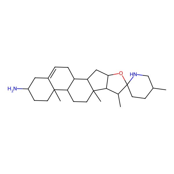 2D Structure of 5',7,9,13-Tetramethylspiro[5-oxapentacyclo[10.8.0.02,9.04,8.013,18]icos-18-ene-6,2'-piperidine]-16-amine