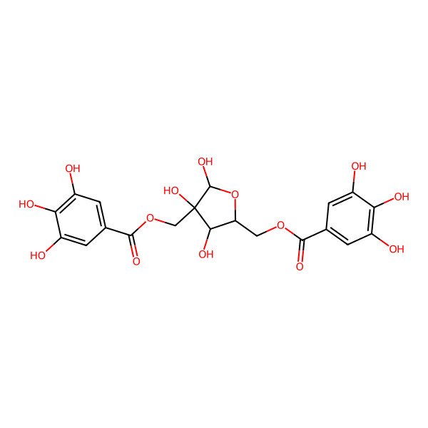 2D Structure of [(2R,3R,4R,5R)-3,4,5-trihydroxy-4-[(3,4,5-trihydroxybenzoyl)oxymethyl]oxolan-2-yl]methyl 3,4,5-trihydroxybenzoate