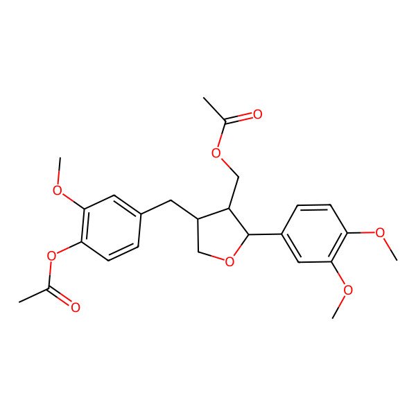 2D Structure of [(2S,3R,4R)-4-[(4-acetyloxy-3-methoxyphenyl)methyl]-2-(3,4-dimethoxyphenyl)oxolan-3-yl]methyl acetate
