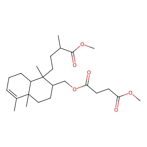 2D Structure of 4-O-[[(1R,2R,4aR,8aR)-1-[(3R)-4-methoxy-3-methyl-4-oxobutyl]-1,4a,5-trimethyl-2,3,4,7,8,8a-hexahydronaphthalen-2-yl]methyl] 1-O-methyl butanedioate