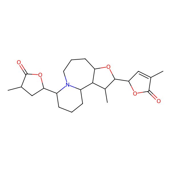 2D Structure of (2R)-4-methyl-2-[(1S,2R,3S,4S,6R,11S)-3-methyl-11-[(2S,4S)-4-methyl-5-oxooxolan-2-yl]-5-oxa-10-azatricyclo[8.4.0.02,6]tetradecan-4-yl]-2H-furan-5-one