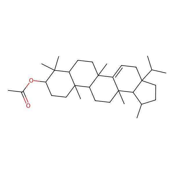 2D Structure of (1,5b,8,8,11a,13a-Hexamethyl-3a-propan-2-yl-1,2,3,4,6,7,7a,9,10,11,11b,12,13,13b-tetradecahydrocyclopenta[a]chrysen-9-yl) acetate