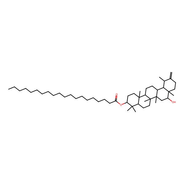 2D Structure of (8-Hydroxy-4,4,6a,6b,8a,12,14b-heptamethyl-11-methylidene-1,2,3,4a,5,6,6a,7,8,9,10,12,12a,13,14,14a-hexadecahydropicen-3-yl) icosanoate