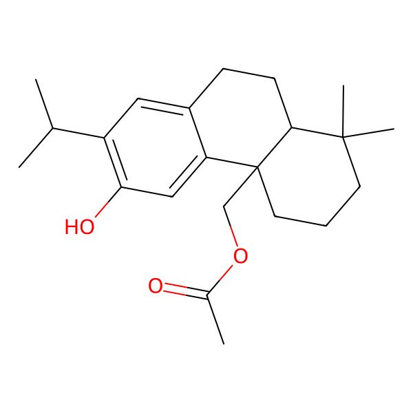 2D Structure of [(4aR,10aS)-6-hydroxy-1,1-dimethyl-7-propan-2-yl-2,3,4,9,10,10a-hexahydrophenanthren-4a-yl]methyl acetate