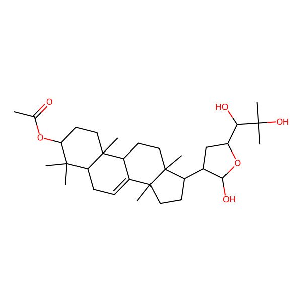 2D Structure of [17-[5-(1,2-dihydroxy-2-methylpropyl)-2-hydroxyoxolan-3-yl]-4,4,10,13,14-pentamethyl-2,3,5,6,9,11,12,15,16,17-decahydro-1H-cyclopenta[a]phenanthren-3-yl] acetate