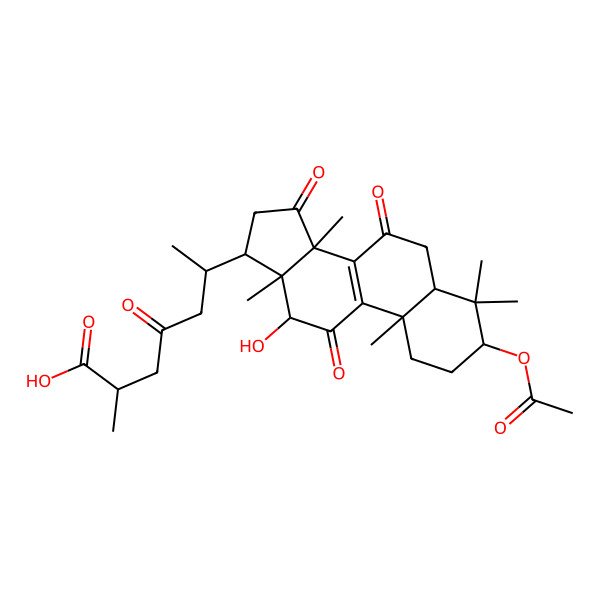 2D Structure of 6-(3-Acetyloxy-12-hydroxy-4,4,10,13,14-pentamethyl-7,11,15-trioxo-1,2,3,5,6,12,16,17-octahydrocyclopenta[a]phenanthren-17-yl)-2-methyl-4-oxoheptanoic acid