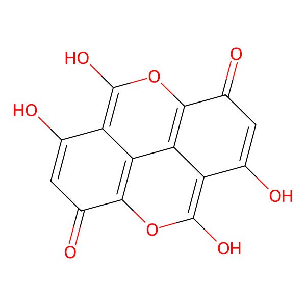 2D Structure of 3,5,10,12-Tetrahydroxy-2,9-dioxatetracyclo[6.6.2.04,16.011,15]hexadeca-1(15),3,5,8(16),10,12-hexaene-7,14-dione