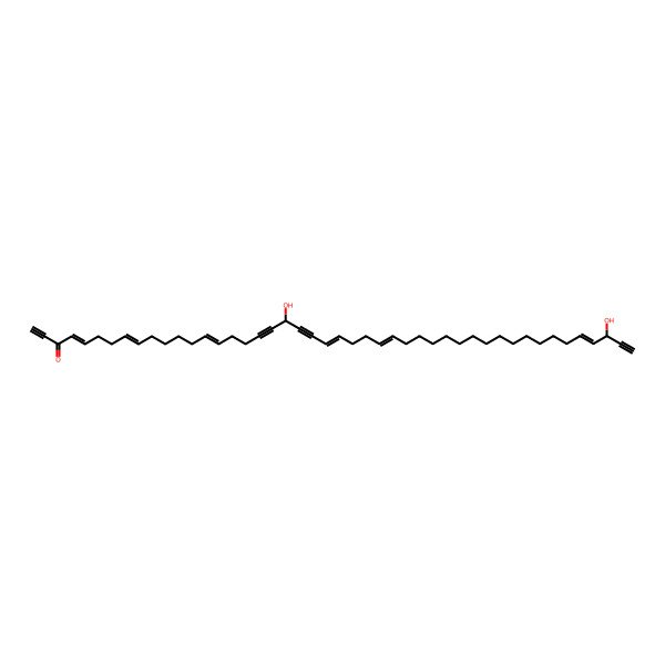 2D Structure of (4E,8Z,14Z,20R,23E,27Z,42E,44S)-20,44-dihydroxyhexatetraconta-4,8,14,23,27,42-hexaen-1,18,21,45-tetrayn-3-one