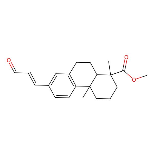 2D Structure of methyl (1R,4aR,10aS)-1,4a-dimethyl-7-[(E)-3-oxoprop-1-enyl]-2,3,4,9,10,10a-hexahydrophenanthrene-1-carboxylate