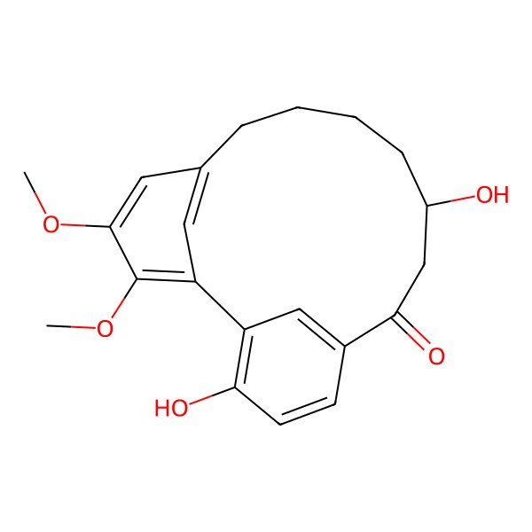 2D Structure of (9S)-3,9-dihydroxy-16,17-dimethoxytricyclo[12.3.1.12,6]nonadeca-1(17),2,4,6(19),14(18),15-hexaen-7-one