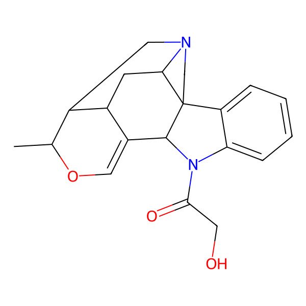 2D Structure of 2-hydroxy-1-[(12R,16R,17S,18S,20S)-16-methyl-15-oxa-1,11-diazahexacyclo[15.3.1.04,12.04,20.05,10.013,18]henicosa-5,7,9,13-tetraen-11-yl]ethanone