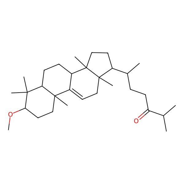 2D Structure of (6R)-6-[(3S,5R,8S,10S,13R,14S,17R)-3-methoxy-4,4,10,13,14-pentamethyl-2,3,5,6,7,8,12,15,16,17-decahydro-1H-cyclopenta[a]phenanthren-17-yl]-2-methylheptan-3-one