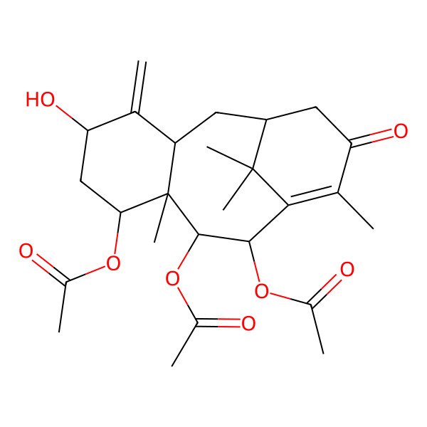2D Structure of [(3R,5S,7S,8S,9R,10R)-9,10-diacetyloxy-5-hydroxy-8,12,15,15-tetramethyl-4-methylidene-13-oxo-7-tricyclo[9.3.1.03,8]pentadec-11-enyl] acetate