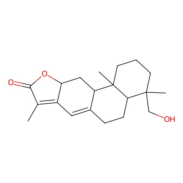2D Structure of 4-(hydroxymethyl)-4,8,11b-trimethyl-2,3,4a,5,6,10a,11,11a-octahydro-1H-naphtho[2,1-f][1]benzofuran-9-one
