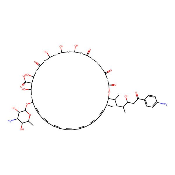 2D Structure of (23E,25E,27E,29E,31E,33E,35E)-22-[(2R,4R,5S)-4-amino-3,5-dihydroxy-6-methyloxan-2-yl]oxy-38-[7-(4-aminophenyl)-5-hydroxy-4-methyl-7-oxoheptan-2-yl]-10,12,14,18,20-pentahydroxy-37-methyl-2,4,8,16-tetraoxo-1-oxacyclooctatriaconta-23,25,27,29,31,33,35-heptaene-19-carboxylic acid