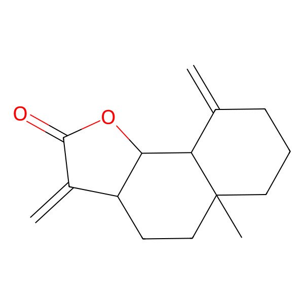 2D Structure of (3aS,5aS,9aS,9bS)-5a-methyl-3,9-dimethylidene-3a,4,5,6,7,8,9a,9b-octahydrobenzo[g][1]benzofuran-2-one