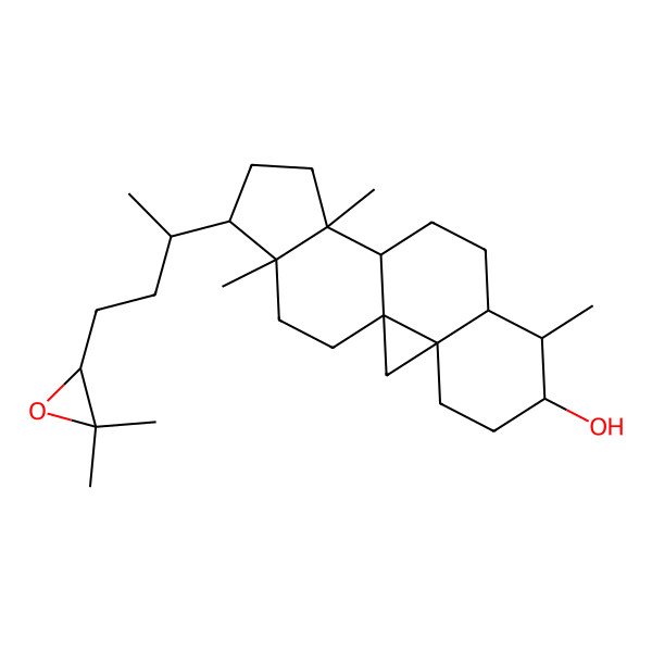 2D Structure of 15-[4-(3,3-Dimethyloxiran-2-yl)butan-2-yl]-7,12,16-trimethylpentacyclo[9.7.0.01,3.03,8.012,16]octadecan-6-ol
