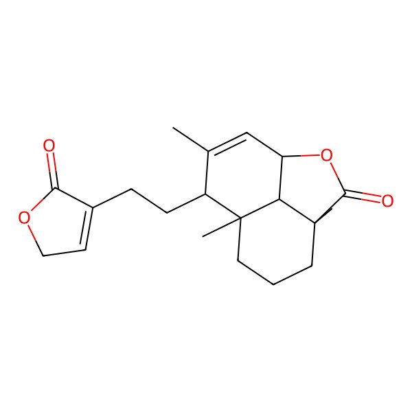 2D Structure of (4R,8R,9S,12R)-4,8,10-trimethyl-9-[2-(5-oxo-2H-furan-4-yl)ethyl]-2-oxatricyclo[6.3.1.04,12]dodec-10-en-3-one
