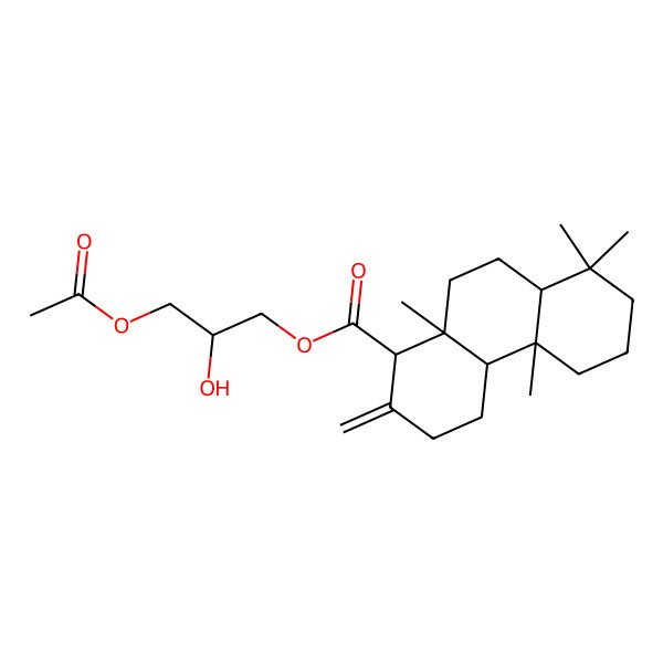 2D Structure of [(2S)-3-acetyloxy-2-hydroxypropyl] (1S,4aS,4bR,8aR,10aS)-4b,8,8,10a-tetramethyl-2-methylidene-1,3,4,4a,5,6,7,8a,9,10-decahydrophenanthrene-1-carboxylate