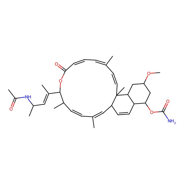 2D Structure of Acetamide,10,14a,16a,17,18,19,20,20a,20b-decahydro-19-methoxy-3,10,13,20b-tetramethyl-7-oxo-7H-naphth[2,1-h]oxacyclohexadecin-9-yl]-1-methyl-2-butenyl]-, [9R-[1E,3Z,5E,9R*(1R*,2E),10R*,11E,13E,14aR*,16aR*,17S*,19S*,20aS,20bR*)]-