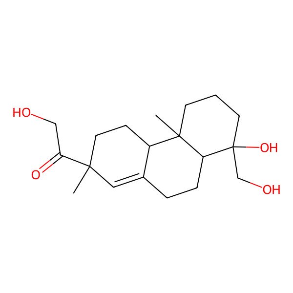 2D Structure of 1-[(2R,4aS,4bR,8S,8aR)-8-hydroxy-8-(hydroxymethyl)-2,4b-dimethyl-4,4a,5,6,7,8a,9,10-octahydro-3H-phenanthren-2-yl]-2-hydroxyethanone