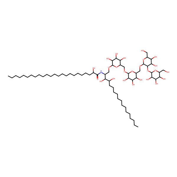 2D Structure of N-[1-[6-[[6-[[4,5-dihydroxy-6-(hydroxymethyl)-3-[3,4,5-trihydroxy-6-(hydroxymethyl)oxan-2-yl]oxyoxan-2-yl]oxymethyl]-3,4,5-trihydroxyoxan-2-yl]oxymethyl]-3,4,5-trihydroxyoxan-2-yl]oxy-3,4-dihydroxyoctadecan-2-yl]-2-hydroxytetracosanamide