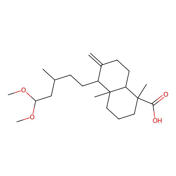 2D Structure of (1S,4aR,5S,8aS)-5-[(3R)-5,5-dimethoxy-3-methylpentyl]-1,4a-dimethyl-6-methylidene-3,4,5,7,8,8a-hexahydro-2H-naphthalene-1-carboxylic acid
