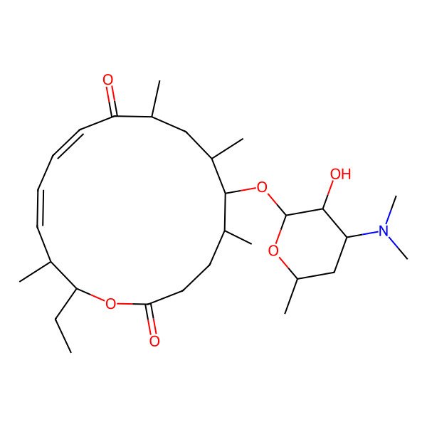 2D Structure of (11Z,13E)-6-[4-(dimethylamino)-3-hydroxy-6-methyloxan-2-yl]oxy-16-ethyl-5,7,9,15-tetramethyl-1-oxacyclohexadeca-11,13-diene-2,10-dione