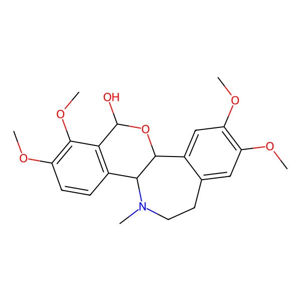 2D Structure of (1S,11R,18S)-4,5,15,16-tetramethoxy-10-methyl-19-oxa-10-azatetracyclo[9.8.0.02,7.012,17]nonadeca-2,4,6,12(17),13,15-hexaen-18-ol