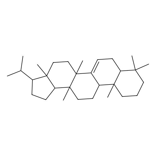 2D Structure of (3R,3aR,5aS,7aS,11aS,11bR,13aS,13bS)-3a,5a,8,8,11a,13a-hexamethyl-3-propan-2-yl-1,2,3,4,5,7,7a,9,10,11,11b,12,13,13b-tetradecahydrocyclopenta[a]chrysene