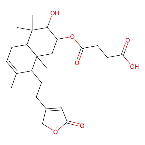 2D Structure of 4-[[3-hydroxy-4,4,7,8a-tetramethyl-8-[2-(5-oxo-2H-furan-3-yl)ethyl]-1,2,3,4a,5,8-hexahydronaphthalen-2-yl]oxy]-4-oxobutanoic acid