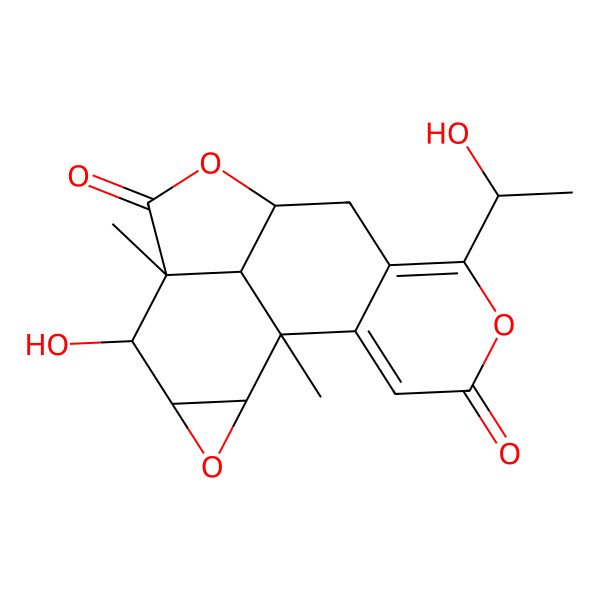 2D Structure of (1S,6R,9R,17R)-5-hydroxy-12-(1-hydroxyethyl)-1,6-dimethyl-3,8,13-trioxapentacyclo[7.7.1.02,4.06,17.011,16]heptadeca-11,15-diene-7,14-dione