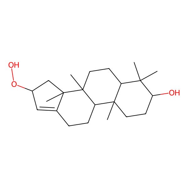 2D Structure of 16-hydroperoxy-4,4,8,10,14-pentamethyl-2,3,5,6,7,9,11,12,15,16-decahydro-1H-cyclopenta[a]phenanthren-3-ol
