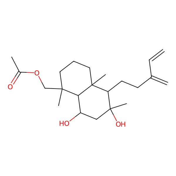 2D Structure of [(1S,4aR,5R,6S,8R,8aS)-6,8-dihydroxy-1,4a,6-trimethyl-5-(3-methylidenepent-4-enyl)-3,4,5,7,8,8a-hexahydro-2H-naphthalen-1-yl]methyl acetate