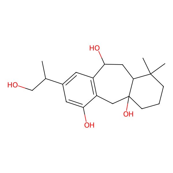 2D Structure of (1S,9S,11S)-6-[(2S)-1-hydroxypropan-2-yl]-12,12-dimethyltricyclo[9.4.0.03,8]pentadeca-3(8),4,6-triene-1,4,9-triol