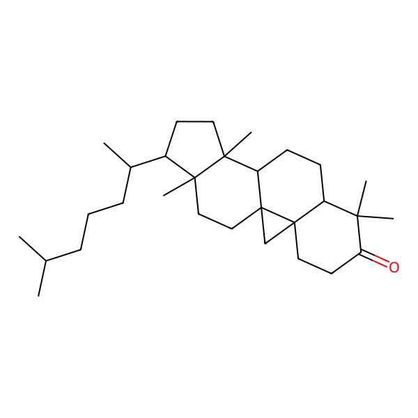 2D Structure of (1S,3R,8R,11S,12S,15R,16R)-7,7,12,16-tetramethyl-15-[(2R)-6-methylheptan-2-yl]pentacyclo[9.7.0.01,3.03,8.012,16]octadecan-6-one