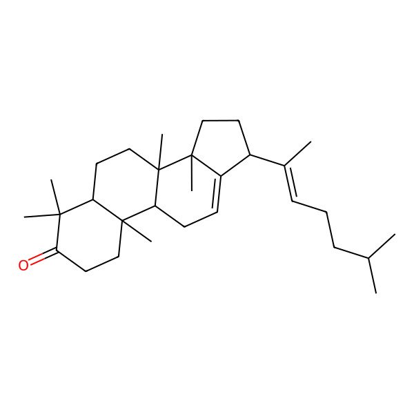 2D Structure of 4,4,8,10,14-Pentamethyl-17-(6-methylhept-2-en-2-yl)-1,2,5,6,7,9,11,15,16,17-decahydrocyclopenta[a]phenanthren-3-one