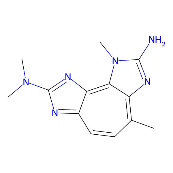 2D Structure of 4-N,4-N,9,13-tetramethyl-3,5,11,13-tetrazatricyclo[8.3.0.02,6]trideca-1,3,5,7,9,11-hexaene-4,12-diamine