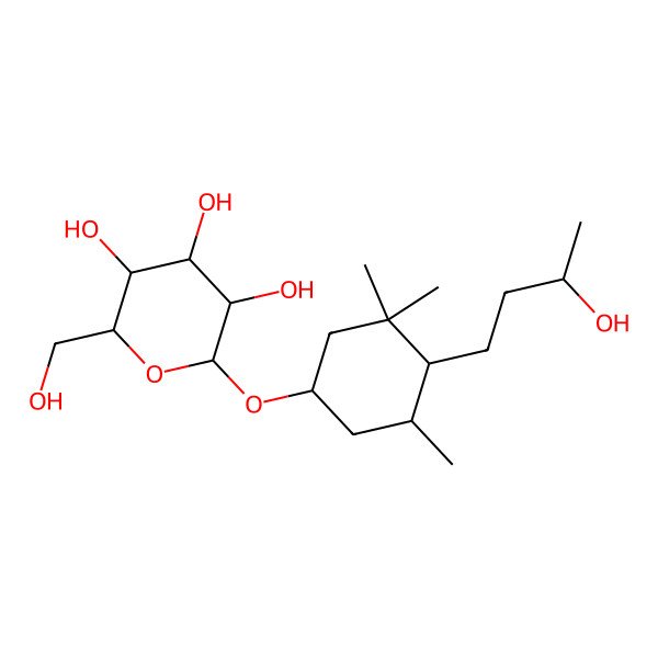 2D Structure of (2R,3R,4S,5S,6R)-2-[(1S,4S,5R)-4-[(3R)-3-hydroxybutyl]-3,3,5-trimethylcyclohexyl]oxy-6-(hydroxymethyl)oxane-3,4,5-triol