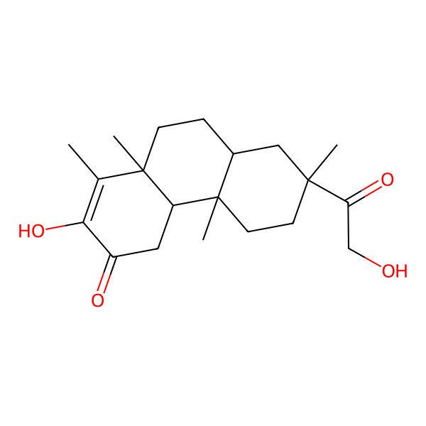 2D Structure of (4aR,4bS,7S,8aS,10aS)-2-hydroxy-7-(2-hydroxyacetyl)-1,4b,7,10a-tetramethyl-4,4a,5,6,8,8a,9,10-octahydrophenanthren-3-one