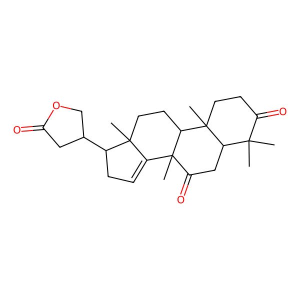 2D Structure of (5R,8R,9R,10S,13S,17S)-4,4,8,10,13-pentamethyl-17-[(3R)-5-oxooxolan-3-yl]-2,5,6,9,11,12,16,17-octahydro-1H-cyclopenta[a]phenanthrene-3,7-dione