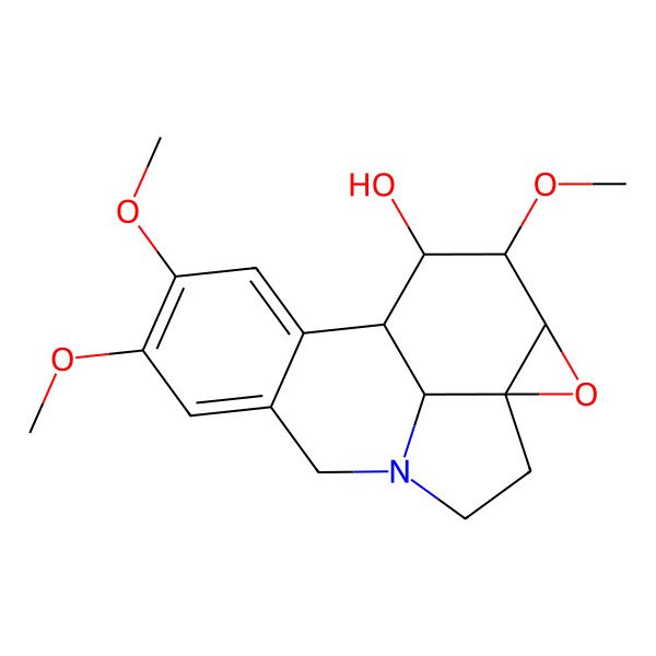 2D Structure of (1S,12R,14S,15R,16S,17S)-4,5,15-trimethoxy-13-oxa-9-azapentacyclo[7.7.1.02,7.012,14.012,17]heptadeca-2,4,6-trien-16-ol