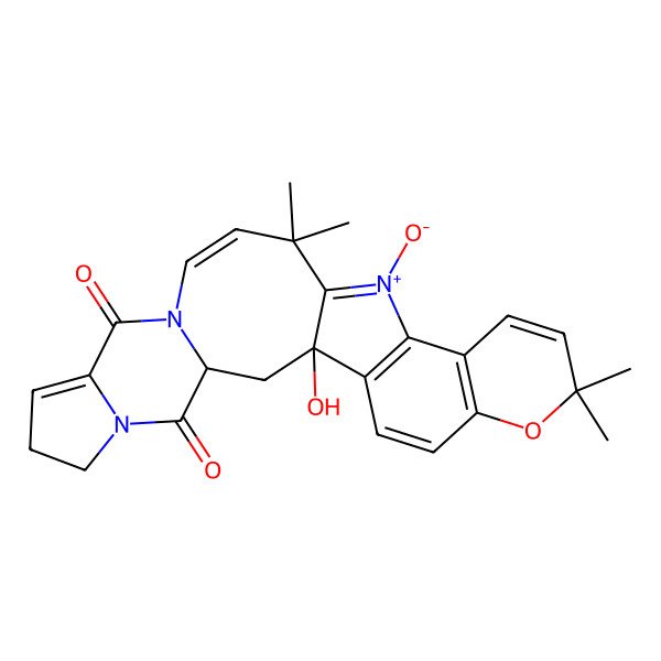 2D Structure of (1S,3S,12Z)-1-hydroxy-14,14,21,21-tetramethyl-16-oxido-22-oxa-5,11-diaza-16-azoniahexacyclo[13.11.0.03,11.05,9.017,26.018,23]hexacosa-8,12,15,17(26),18(23),19,24-heptaene-4,10-dione