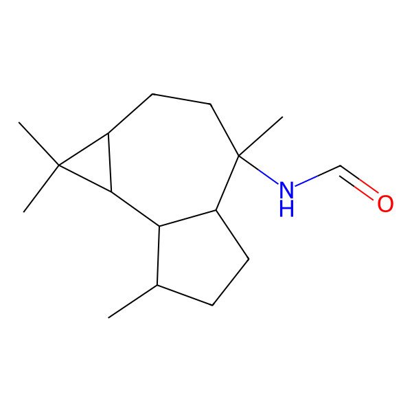 2D Structure of N-[(1aS,4R,4aR,7S,7aR,7bR)-1,1,4,7-tetramethyl-2,3,4a,5,6,7,7a,7b-octahydro-1aH-cyclopropa[e]azulen-4-yl]formamide